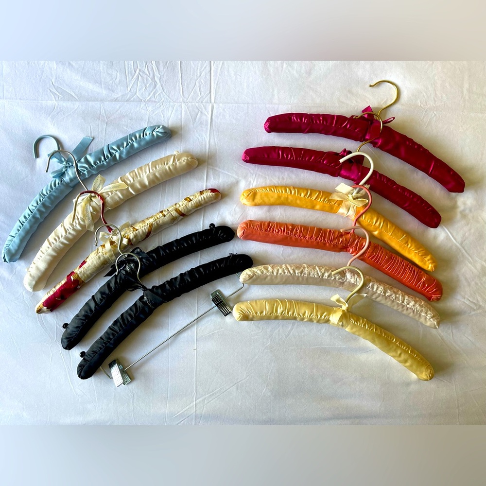 Bundle of 11 vintage lingerie Satin Padded Hangers